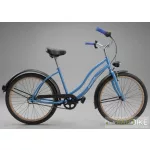 Cruiser 3 sebességes agyváltós női vázas kerékpár kék vázzal szürke/fekete/fehér sárvédővel
