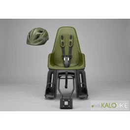   Bobike hátsó gyerekülés ONE maxi + in-mold gyereksisak szettben, vázra és csomag zöld színben, S-es sisakkal (5604415084249)