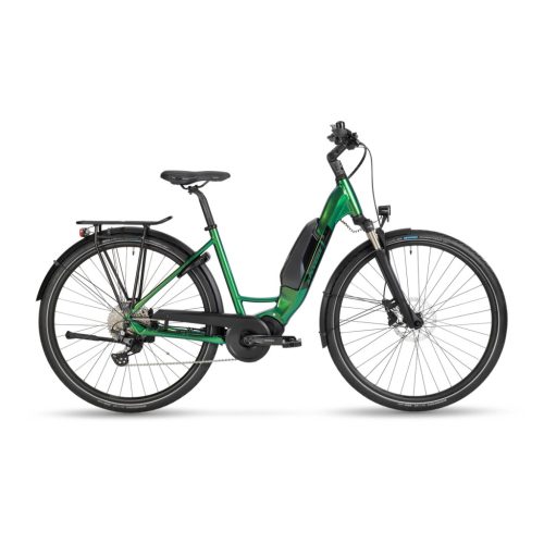 Stevens E-Bormio E-Trekking kerékpár, F52-es, metalzöld színben
