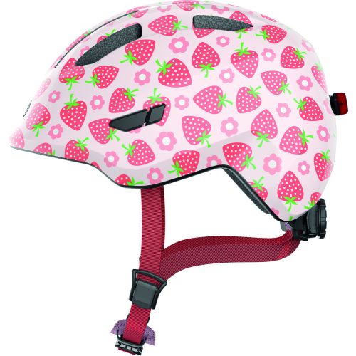 ABUS kerékpáros gyerek sisak Smiley 3.0 LED, In-Mold, rose strawberry, S (45-50 cm)