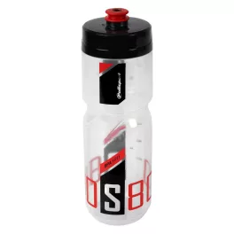   Polisport kulacs 800 ml S800 csavaros kupakkal, átlátszó/fekete/piros